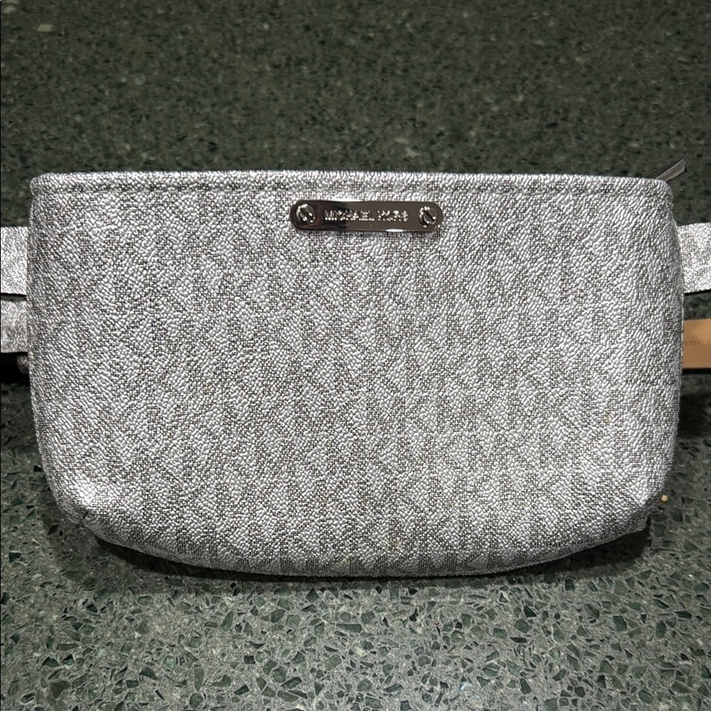 Michael Kors Silver Patterned Belt Bag